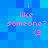 Pixelated blue background with pink text reading 'i like someone? <3' repeated in two identical sections