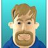 Pixelated avatar of a person with light brown hair, brown eyes, and a brown beard, wearing a blue top against a teal background.