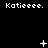 Black background with white pixelated text 'Katieee.' repeated across three and animated white symbols changing in sequence