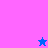 Pixelated icon with split background colors and text reading 'bff tina nicole and ashley' in pink, featuring a blue star on the top-right corner of the left section.