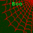 Green 'Boo' text appears over red spiderweb on dark green background with one showing gray area
