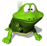 Green frog avatar with large white eyes, black pupils, and a small smile on its face. The frog has textured skin, four limbs, and appears to be sitting upright.