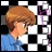 A pixelated anime-style character with brown hair and blue shirt appears on the left side of a black background, next to stylized text reading "Anime IM" and "COM" in white pixel art font.