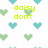 Pixelated heart pattern with green text phrases on white background, partially obscured by gray rectangle.