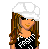 Pixel art contact sheet showing two animated frames of a female character with long brown hair wearing a white cap and black-and-white patterned top, alongside a blue fabric prop, all labeled "Short Stuff" in bold pixelated text below each frame.
