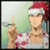 Pixelated character in Santa hat and patterned shirt holds small object, with background and hand position variations across four