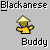 Pixelated image with gray background showing yellow figure wearing conical hat and black outline, with text above and below.