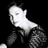 Static 48x48 pixel icon showing a highly pixelated grayscale figure with indistinct facial features against black background, appearing to be a low-resolution celebrity or character representation.