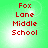 Green background with red pixelated text reading "Fox Lane Middle School" in four identical quadrants.