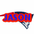 Animated sequence showing a New England Patriots logo with 'Jason' text in red and blue, transitioning between two states.