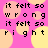 Pixelated text repeats 'it felt so wrong' and 'it felt so right' across a pink background with yellow-orange circles.