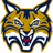 Pixelated static icon of a tiger's head with orange and dark blue stripes, white inner ears, and a red tongue visible in an open mouth.