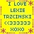 Yellow background with blue text and pink decorative elements arranged in a pattern