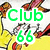 six identical cartoon-style images showing a character in yellow clothing with red accents, each featuring 'Club 66' text in varying colors and outlines
