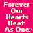 Pixelated text on a bright pink background with two identical phrases and heart symbols.