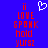 Blue background with red pixelated text reading 'ii LOVE SPONK hold YURSZ' and a white heart symbol above the left side of the text.