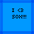 Blue background with dark blue lines, displaying black pixelated text "I <3 SOX!!!" in two identical