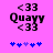 <33 Quayy <33 on pink background with blue and purple puzzle pieces below.