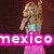 Four pixelated show a woman in different poses with text overlays: 'mexico' pink, 'anahi-' black-and-white, 'amor' pink, and a solo portrait