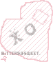 A heart-shaped icon with pink diagonal stripes on a white background, featuring pixelated symbols and text at the bottom.