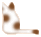 A white cat with brown spots sits in a corner, tail extending right; the tail tip shifts position across frames.