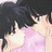 Pixelated anime-style character with dark hair in a pink sleeveless top, positioned next to black background with white text.