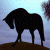 Pixelated black horse silhouette on light blue background with green text reading Original Icons .com on dark green