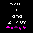 Pixelated text and symbols on black background with pink/purple heart icons changing position across frames.