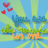 Pixelated image with blue sky background, green ground, red hearts, and orange text fragments.