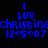 Blue pixelated text on black background showing 'LUX', 'christinechris', and '12-5-07' in two identical side-by-side arrangements.