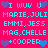 A static pixel art image with a bright pink background displaying repeated cyan text and purple heart symbols in two vertical