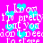 Pixelated text and cyan hearts on a bright pink background with no visible animation changes.