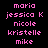 Pixelated text names in pink and blue on black background, with alternating highlighted