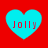 Four cyan hearts on red background with 'Jolly' text in red pixelated font inside each heart.