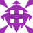 Purple pixelated icon with four white squares arranged in a 2x2 grid at center, surrounded by eight radiating pointed extensions on a white background.