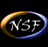 Pixelated oval-shaped icon with gradient border transitioning from orange to blue, containing white 'NSF' text on black background.