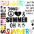 Pixelated static image with central black text 'I ❤️ SUMMER' flanked by peace sign and number 8 icons, surrounded by colorful pixel clusters.