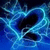 Animated blue and cyan heart-shaped icon with glowing lines and dark interior, set against a blue background.