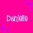 A static image with a bright pink background featuring repeated white text "Danielle" and purple square patterns.