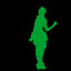 Green silhouettes of human figures in various poses on a black background, arranged in a pattern