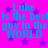 A static image with bright pink background and purple stars, displaying repeated blue text 'Luke is the best guy in the WORLD' across four quadrants.