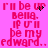 Pixelated pink background with red text repeating 'i'll be ur bella, if u'll be my edward...' and small black heart symbols.