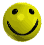 Animated contact sheet of 25 yellow smiley face icons in various shapes and orientations on a gray background.