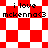 Red and white checkered background with repeated text 'i love mckenna<3' in black pixelated font across four distinct patterns