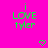 Bright pink background with green pixelated text reading "i LOVE tyler" and two green pixelated heart symbols below.