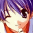 Pixelated anime-style character with purple hair and orange highlights winking next to "Anime IM" text on black background.