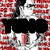 Pixelated image with red and white striped background, black sunglasses, and text overlays reading "YOUNG MOULA" and "BABY" in blue.