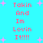 Pixelated text repeats 'Takin And Im Lovin It!!!!' on a cyan background with pink stars, rendered in a retro digital style with no visible animation changes.