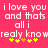 Pixelated text on a bright pink background with yellow and orange star-like symbols below the words.