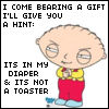 Pixelated cartoon character with bald head, yellow shirt, red pants, and blue shoes stands against white background with overlaid text.